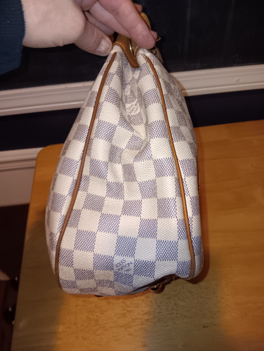Louis Vuitton Damier Azure Suede Interior Galleria Bag - Picture 6 of 10